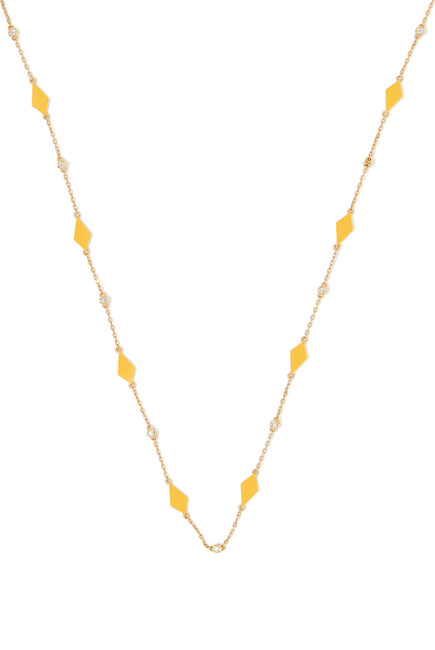 Mosaic Sautoir Necklace, 18k Yellow Gold